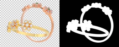 Mücevher arka planda izole edilmiş. 3d görüntüleme - illüstrasyon