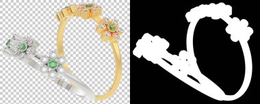 Dekoratif değerli mücevherlerin 3D çizimi