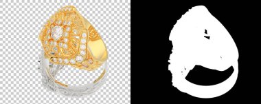 Dekoratif değerli mücevherlerin 3D çizimi