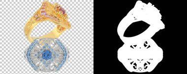 Dekoratif değerli mücevherlerin 3D çizimi