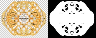 Dekoratif değerli mücevherlerin 3D çizimi