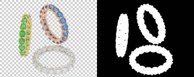 Dekoratif değerli mücevherlerin 3D çizimi