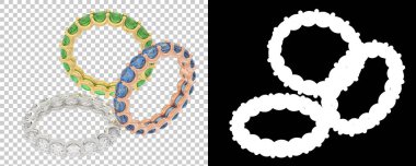 Dekoratif değerli mücevherlerin 3D çizimi