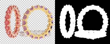 Dekoratif değerli mücevherlerin 3D çizimi