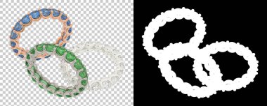 Dekoratif değerli mücevherlerin 3D çizimi