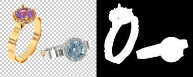 Dekoratif değerli mücevherlerin 3D çizimi