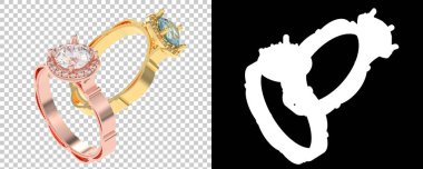 Dekoratif değerli mücevherlerin 3D çizimi