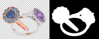 Dekoratif değerli mücevherlerin 3D çizimi