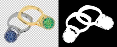 Dekoratif değerli mücevherlerin 3D çizimi