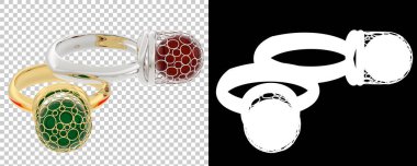 Dekoratif değerli mücevherlerin 3D çizimi