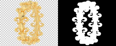 Altın yüzük beyaz arka planda izole edilmiş. 3d görüntüleme - illüstrasyon