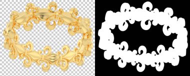 Altın yüzük beyaz arka planda izole edilmiş. 3d görüntüleme - illüstrasyon