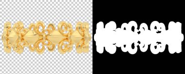 Altın yüzük beyaz arka planda izole edilmiş. 3d görüntüleme - illüstrasyon