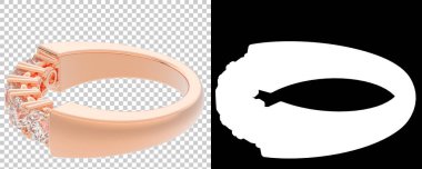 Altın yüzük beyaz arka planda izole edilmiş. 3d görüntüleme - illüstrasyon