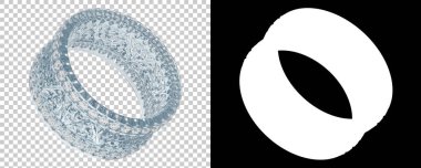 Altın yüzük beyaz arka planda izole edilmiş. 3d görüntüleme - illüstrasyon