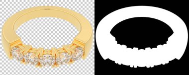 Altın yüzük beyaz arka planda izole edilmiş. 3d görüntüleme - illüstrasyon