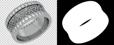 Altın yüzük beyaz arka planda izole edilmiş. 3d görüntüleme - illüstrasyon