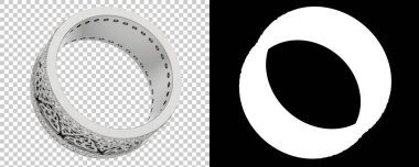 Altın yüzük beyaz arka planda izole edilmiş. 3d görüntüleme - illüstrasyon