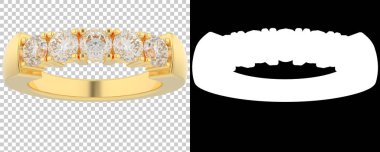 Altın yüzük beyaz arka planda izole edilmiş. 3d görüntüleme - illüstrasyon