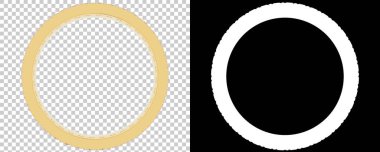 Altın yüzük beyaz arka planda izole edilmiş. 3d görüntüleme - illüstrasyon