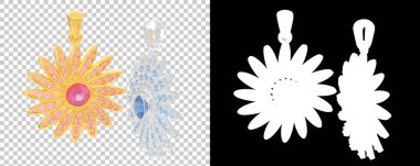 Dekoratif değerli mücevherlerin 3D çizimi