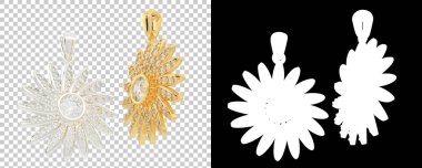 Dekoratif değerli mücevherlerin 3D çizimi