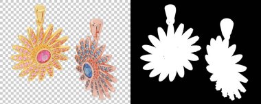 Dekoratif değerli mücevherlerin 3D çizimi