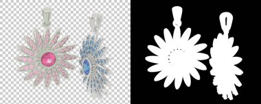 Dekoratif değerli mücevherlerin 3D çizimi