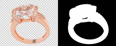 Altın yüzük beyaz arka planda izole edilmiş. 3d görüntüleme - illüstrasyon