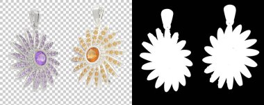 Dekoratif değerli mücevherlerin 3D çizimi