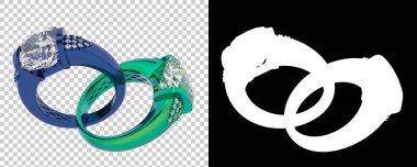 Beyaz arka planda izole edilmiş altın halkalar. 3d görüntüleme - illüstrasyon