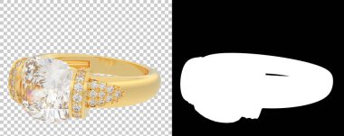 Altın yüzük beyaz arka planda izole edilmiş. 3d görüntüleme - illüstrasyon