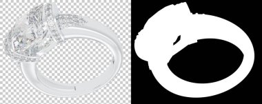 Altın yüzük beyaz arka planda izole edilmiş. 3d görüntüleme - illüstrasyon