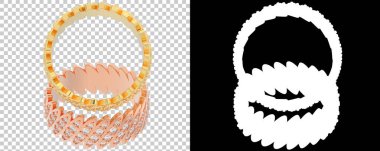 Beyaz arka planda izole edilmiş altın halkalar. 3d görüntüleme - illüstrasyon