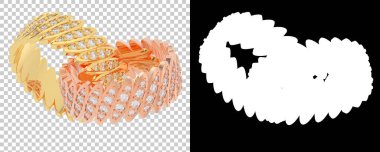 Beyaz arka planda izole edilmiş altın halkalar. 3d görüntüleme - illüstrasyon