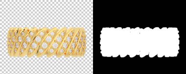 Altın yüzük beyaz arka planda izole edilmiş. 3d görüntüleme - illüstrasyon