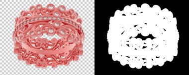 Altın yüzük beyaz arka planda izole edilmiş. 3d görüntüleme - illüstrasyon