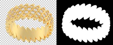 Altın yüzük beyaz arka planda izole edilmiş. 3d görüntüleme - illüstrasyon