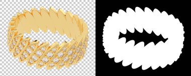 Altın yüzük beyaz arka planda izole edilmiş. 3d görüntüleme - illüstrasyon