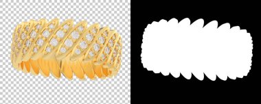 Altın yüzük beyaz arka planda izole edilmiş. 3d görüntüleme - illüstrasyon