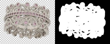 Altın yüzük beyaz arka planda izole edilmiş. 3d görüntüleme - illüstrasyon