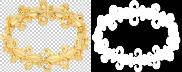 白い背景に隔離された金のリング 3Dレンダリング イラスト — ストック写真