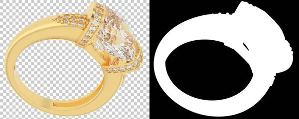 Gouden Ring Geïsoleerd Witte Achtergrond Weergave Illustratie — Stockfoto