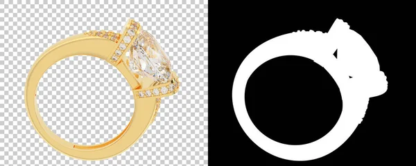 Arany Gyűrű Elszigetelt Fehér Háttérrel Renderelés Illusztráció — Stock Fotó