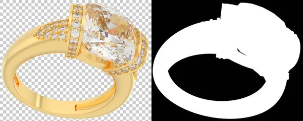 白い背景に隔離された金のリング 3Dレンダリング イラスト — ストック写真