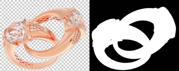 แหวนทองค แยกจากพ นหล ขาว การแสดงผล ภาพประกอบ — ภาพถ่ายสต็อก