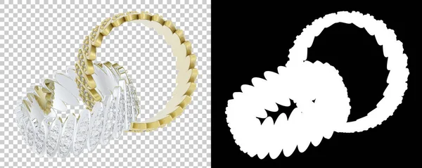 Arany Gyűrűk Elszigetelt Fehér Háttérrel Renderelés Illusztráció — Stock Fotó