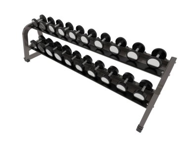 Spor aletleri beyaz arka planda izole edilmiş. Halterler ve banklar  