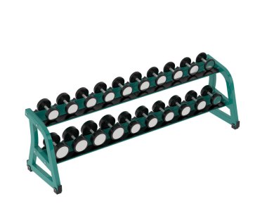 Spor aletleri beyaz arka planda izole edilmiş. Halterler ve banklar  