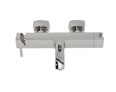 Musluk beyaz arkaplanda izole edildi. 3d görüntüleme - illüstrasyon